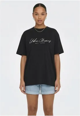 Immagine prodotto di Maglietta da donna Ladies Urban Classics Script Logo Loose Tee nera - S