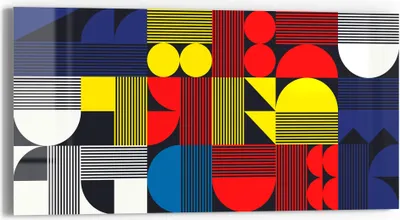 Produktbild von DEQORI Glasbild Echtglas 60x30 cm 'Geometrische Abstraktion' Wandbild Bild modern Deko