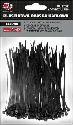 Obrázek produktu pro Plastová Páska 2,5X100 (1 Balení Po 100 Kusech) Černá