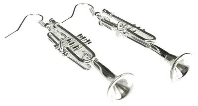 Produktbild von Trompetenohrringe Ohrringe Trompete Miniblings Blasmusik Brass versilbert + Box