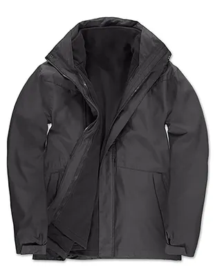 Produktbild von B&C Herren Funktionsjacke Winterjacke Gefüttert Innenjacke Outdoor Zip, Größe:XL, Farbe:Dark Grau