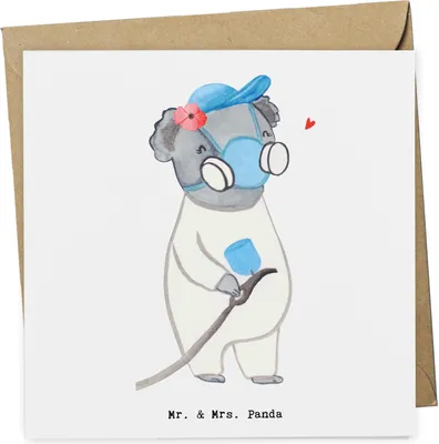 Produktbild von Mr. & Mrs. Panda Glückwunschkarte Lackiererin Herz - Weiß - Geschenk, doppelkarte, Ausbildung, Werkstatt, Gesellenprüfung, Klappkarte, Grußkarte, faltkarte, anlasskarte