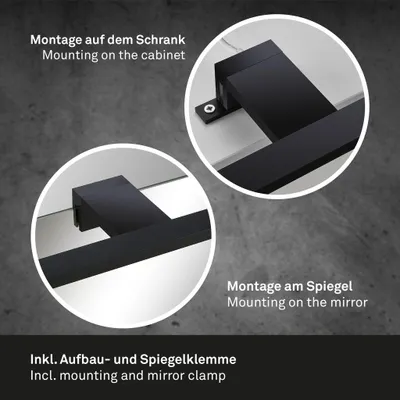 Immagine prodotto di Lampada a LED per specchio Lampada per specchio IP44 8 W nero metallo-plastica Briloner