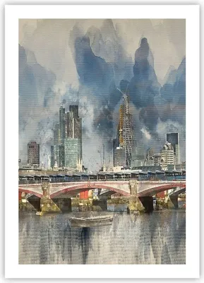 Produktbild von Poster - Poster ohne Rahmen - London Aquarell Panorama - 50x70 cm - Wand Bild - Wanddeko - Wandbilder - Kunstposter - Wandposter - Bilder - Kunstdruck - Wanddekoration - Wandbild - P2XPA50x70-4594