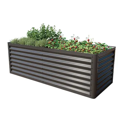Image de PRIMEYARD Carré potager surélevé LUCA, acier, anthracite 180x75x60 cm