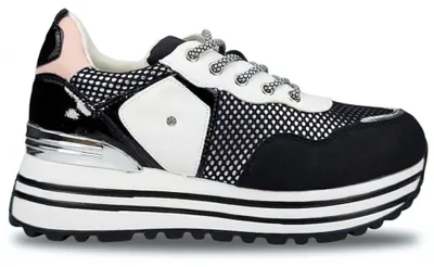 Produktbild von Damen Platform Sneaker Kunstleder Freizeitschuhe in Weiß Rivan Gr.38