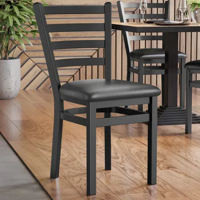 Produktbild von 2er-Set ANTONIO STEEL | Bistrostuhl | Schwarz | Leder | Gastrostühle, Bistro Stuhl