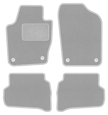 Produktbild von Velours-Fußmatten für Seat Ibiza IV 6J 2008-2017 (Schrägheck/ST/Kombi) – 4-tlg, Grau, passgenau – Wielganizator OSLO