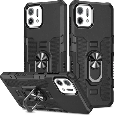 Image de OPPO A16K / A16E Housse, double couche d'armure robuste support d'anneau béquille Housse de protection pour OPPO A16K / A16E Noir