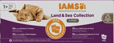 Image de Capsules IAMS Delights viande de mer et de terre en sauce multipack (72x85g) 6120 g