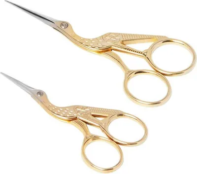 Produktbild von Storch Nähschere 2er Pack Edelstahl Vintage Stil Stickerei Handarbeit 9 cm 11.5 cm