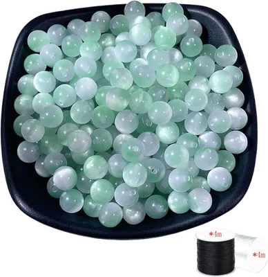 Immagine prodotto di Set di perline di vetro rotonde, 50 pezzi, 10 mm, per braccialetti