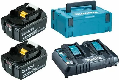Produktbild von Makita 198077-8, Batterie- & Ladegerät-Set, Lithium-Ion (Li-Ion), 6 Ah, 18 V, Makita, Schwarz, Grün