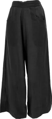 Produktbild von Boho Baumwollhose mit Hohem Bund, Bequeme Marlenehose - Schwarz, Damen, Baumwolle, Größe: M