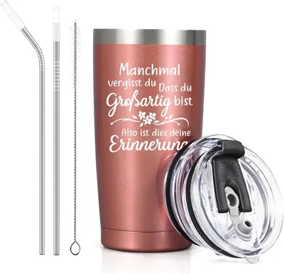 Image de Gobelet isotherme avec paille et couvercle, 350 ml, sans BPA, en plastique, idéal pour les déplacements