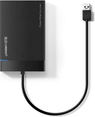 Zdjęcie produktu dla Ugreen adapter obudowa kieszeń na dysk SATA 2.5'' 5TB USB 3.0 czarny (US221 30847)