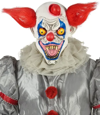 Obrázok produktu pre Maska vraždiaceho klauna s vyčnievajúcimi vlasmi Halloween maska bielo-červená -