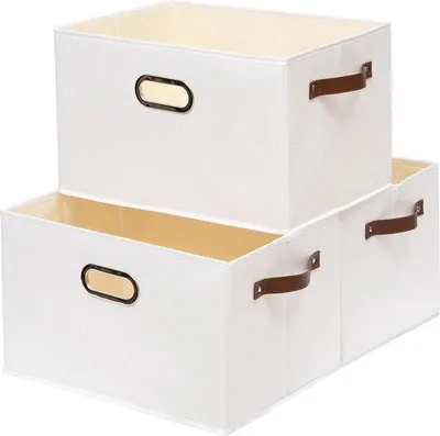 Produktbild von Famanu Aufbewahrungsboxen Set - Faltbar, Weiß - 43 x 30 x 26 cm