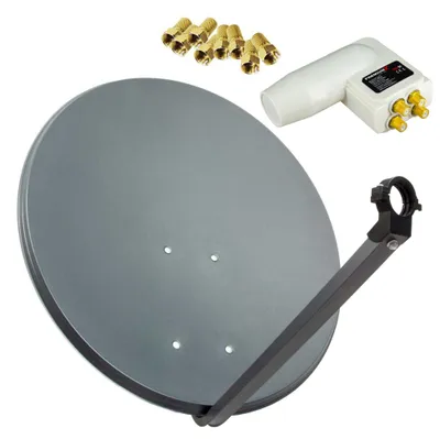 Produktbild von PremiumX SAT Anlage 80cm Antenne Aluminium Quad LNB 8x F-Stecker
