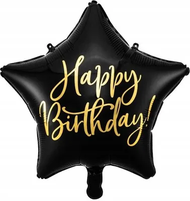 Produktbild von Balon foliowy Happy Birthday 40cm czarny