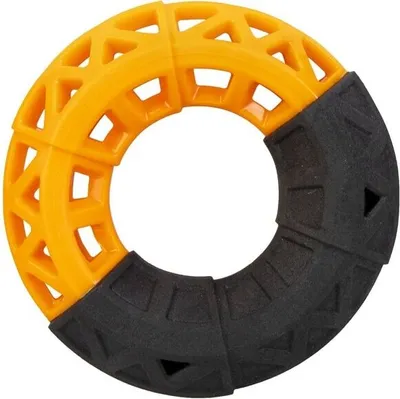 Produktbild von Hundespielzeug - Spielring aus Gummi - in schwarz/orange - ca. 14 x 14 x 4 cm