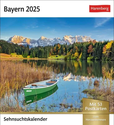 Produktbild von Bayern Sehnsuchtskalender 2025 - Wochenkalender mit 53 Postkarten