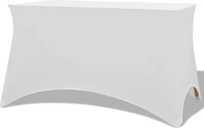 Produktbild von Stretch-Tischhusse 2er Set AFAU 243x76x74 cm Weiß | Hussen elastisch Stehtischhusse Stehtisch-Abdeckung