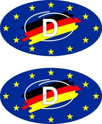 Produktbild von Hermann Schütz Aufkleber Europa-D Holografie 2er-Set je 55x30mm