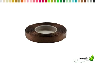 Produktbild von Satinband 12mm x 32m Rolle, Farbe:135 braun