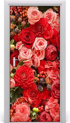 Produktbild von Tulup Türaufkleber 95x205 cm Dekorative Aufkleber Selbstklebend Wasserdichte Tapete Abnehmbar Schlafzimmer Wohnzimmer Wohnkultur - Blumenstrauß