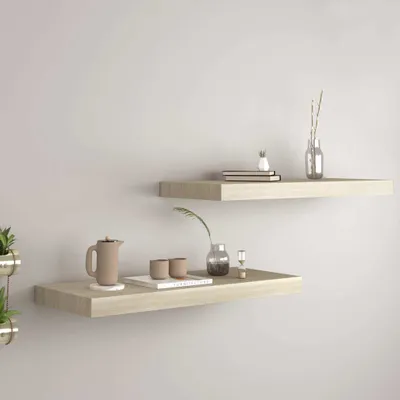 Produktbild von "im " Schwebende Wandregale 2 Stk. Eichefarben 60x23,5x3,8cm MDF - Wandregale CC9935
