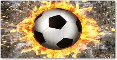 Produktbild von Tulup® Leinwandbild - 140x70 cm - Wandkunst - Drucke auf Leinwand - Leinwanddruck  - Sport - Orange - Brennender Fußball