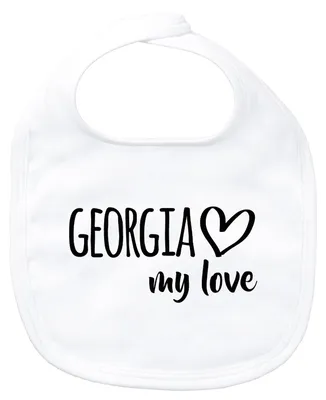 Produktbild von Huuraa Baby Lätzchen Georgia my love White Klettverschluss Baumwolle Latz Geschenkidee