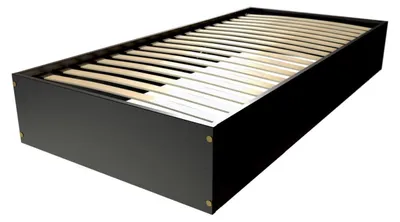 Productafbeelding van Beddenkasten 90x200 - 1-persoonsbed van massief hout - zwart