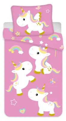 Produktbild von Unicorn Unicorn Bettwäsche Einhorn-Motiv Bettbezug 135x200 cm + Kopfkissenbezug 80x80 cm Kinder-Bettwäsche-Set