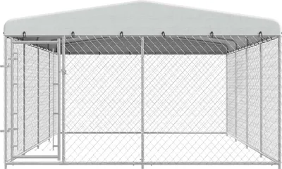 Produktbild von vidaXL Outdoor-Hundezwinger mit Überdachung 7,6x3,8x2,3 m