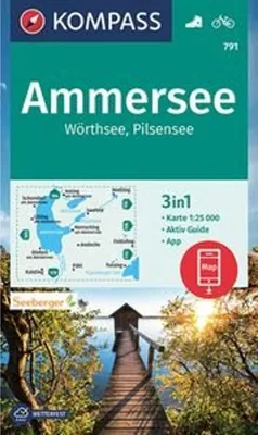 Immagine prodotto di Mappa escursionistica KOMPASS 791, Ammersee, Wörthsee, Pilsensee, scala 1:25.000