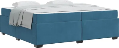 Obrázok produktu pre Rám postele s matracmi Tmavomodrá 200 x 200 cm látka