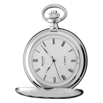 Produktbild von Regent P-18 Taschenuhr Handaufzug Sprungdeckel Ø 48mm Messing verchromt