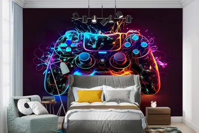 Obrázek produktu pro DECO WALLS Tapeta do dětského pokoje Gamepad - výjimečná odolnost XXL 148x220 cm
