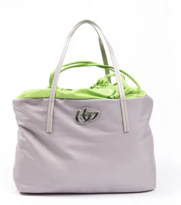 Produktbild von Byblos Shopper-Tasche, gelbes Gewebe, mit zwei Tragegriffen und Schulterriemen, Damenmodell, 46x27 cm