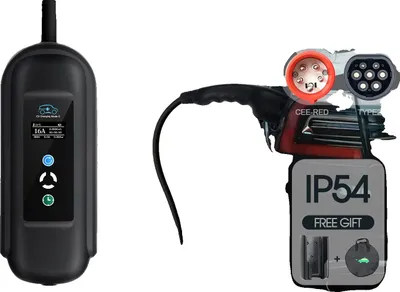 Obrázek produktu pro Přenosná nabíječka EV, maximální výkon 11 kW, nastavitelný proud, černá, typ 2
