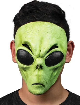 Produktbild von Grüner Alien Halbmaske - Fasching Halloween Kostüm