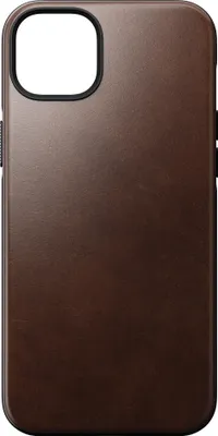 Image de Nomad Modern Horween cuir coque iPhone 14 Plus – Développe une patine robuste – Protection contre les chutes de 3 mètres – Compatible avec le chargement MagSafe et sans fil - Marron