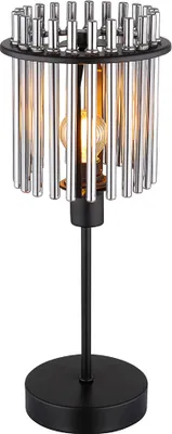Produktbild von LED Tischleuchte, Metall, Glasstäbe, rauchfarben, E14, H 37,5 cm