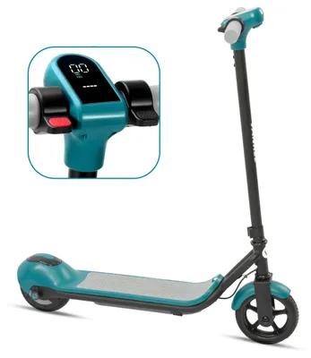 Image de Trottinette électrique pour enfants - Vitesse maximale : 14 km/h - Moteur de 110 W - Roues de 16,5 cm - Deux roues - Couleur : vert