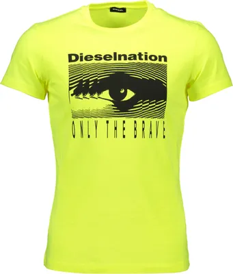 Produktbild von Herren Gelbes Kurzarm T-Shirt mit Print und Rundhalsausschnitt