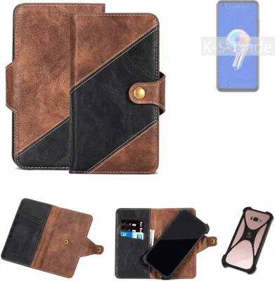 Produktbild von K-S-Trade Handyhülle Schutzhülle Bookstyle Case kompatibel mit Asus Zenfone 9 Klapphülle Cover Hülle Schutztasche 1x