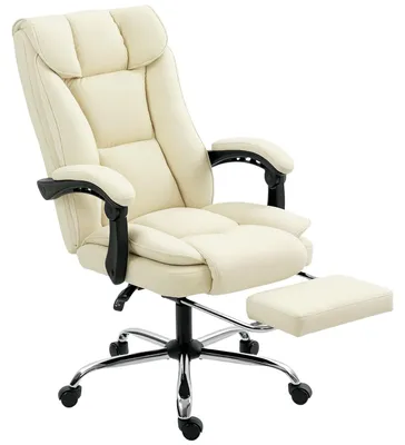 Obrázok produktu pre HOMCOM Ergonomická kancelárska stolička s nastaviteľným operadlom, béžová