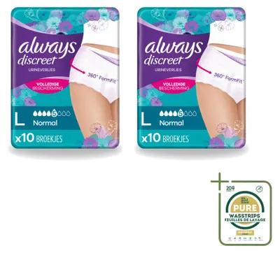 Image de 2 x Sous-vêtements absorbants pour incontinence, taille L - Pack économique - 2 pièces